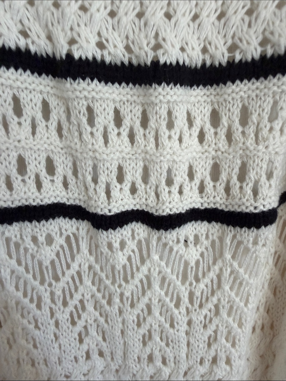 Abercrombie & Fitch Cream Crochet Maxi Dress with Black Accents - Picture 3 of 3